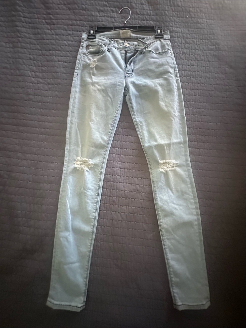 Hudson Jeans Light Blue Ripped Skinny Jeans 24